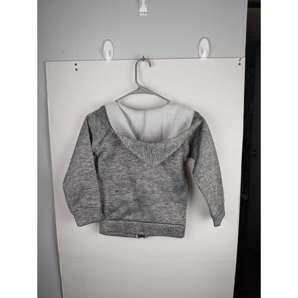 Crunch Time Kids Gray Full Zip‎ Fleece Lined Hoodie Sweatshirt Size 6 7